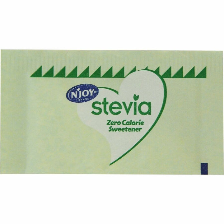 Image of Njoy 83221 Green Stevia Sugar Substitute, 0.035 oz (1 g), Stevia Flavor, 400 / Box