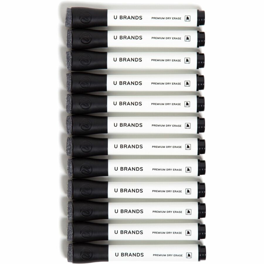Image of U Brands 2925U0112 Chisel Tip Dry-Erase Markers, Black Ink, 12 / Pack
