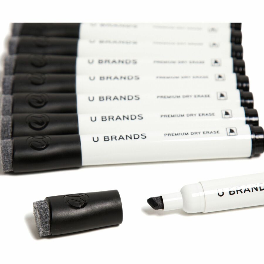 Image of U Brands 2925U0112 Chisel Tip Dry-Erase Markers, Black Ink, 12 / Pack