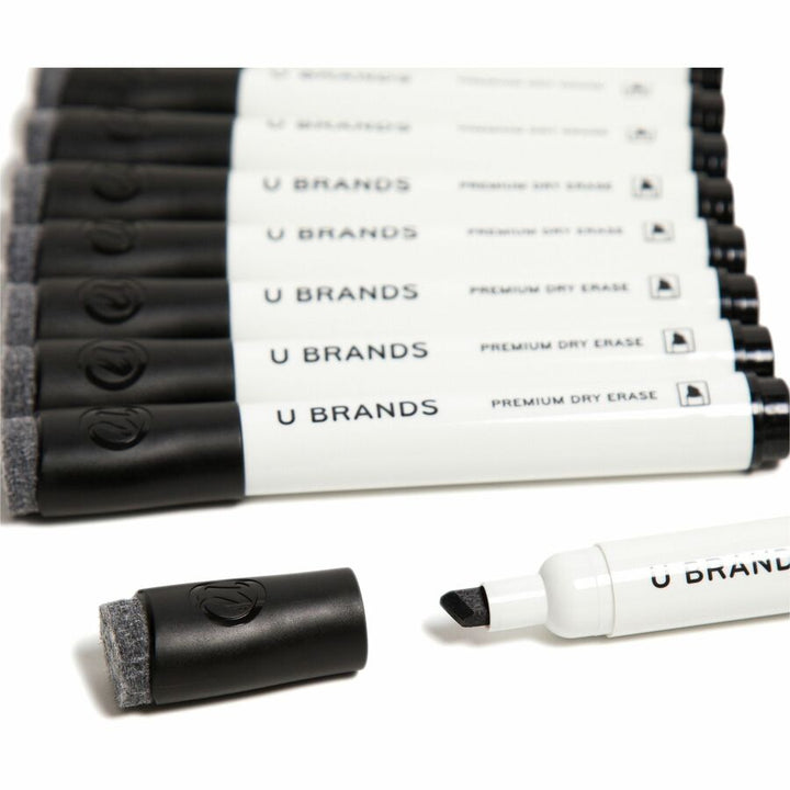 Image of U Brands 2925U0112 Chisel Tip Dry-Erase Markers, Black Ink, 12 / Pack