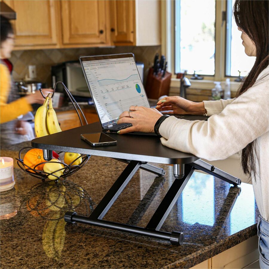Image of Victor® Laptop Riser,Height Adjustable,Melamine,28-3/4"x18-1/2",BK