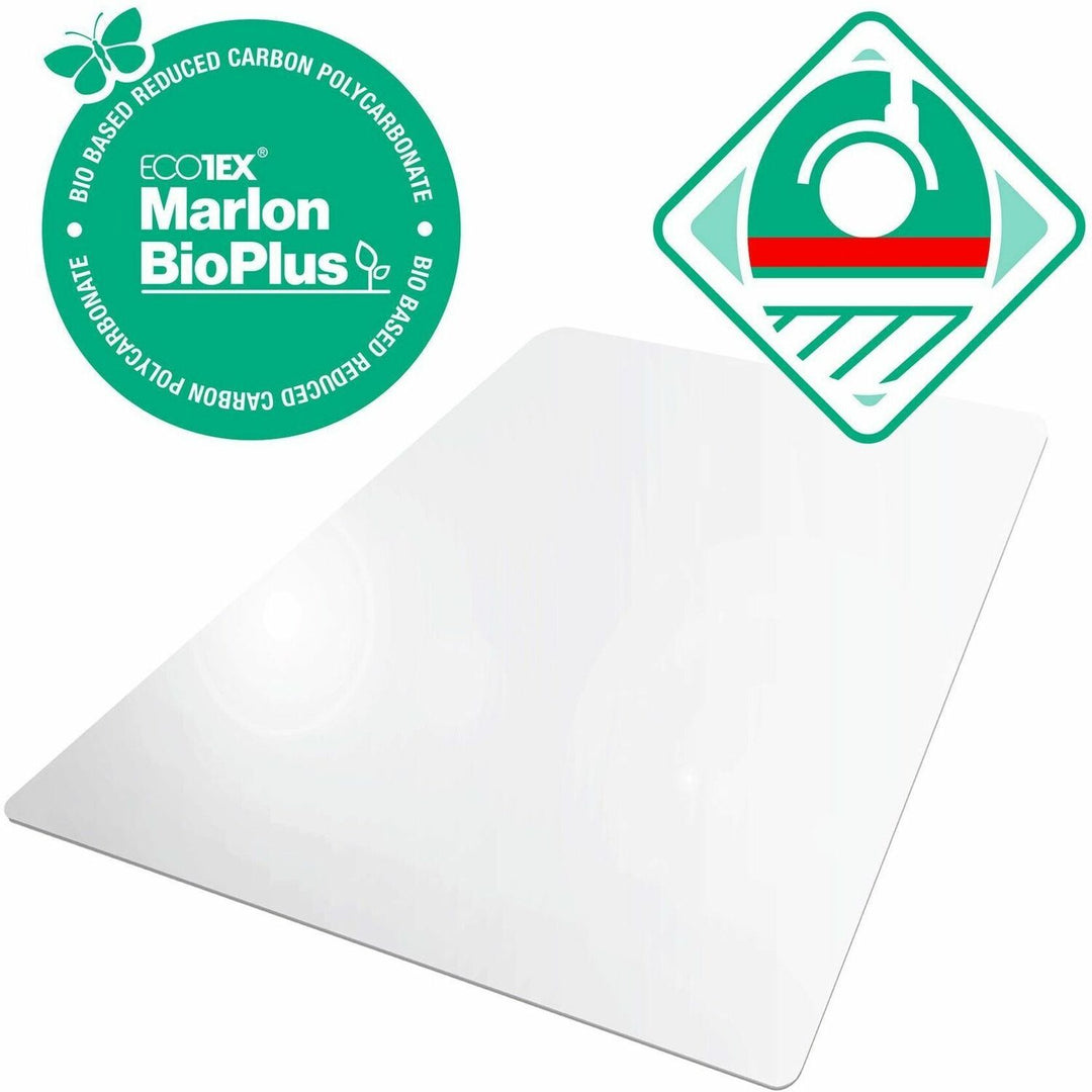 Image of Floortex® Ecotex Marlon BioPlus Rectangular Polycarbonate Chair Mat for Hard Floors, Rectangular, 35" w x 47" l, Clear
