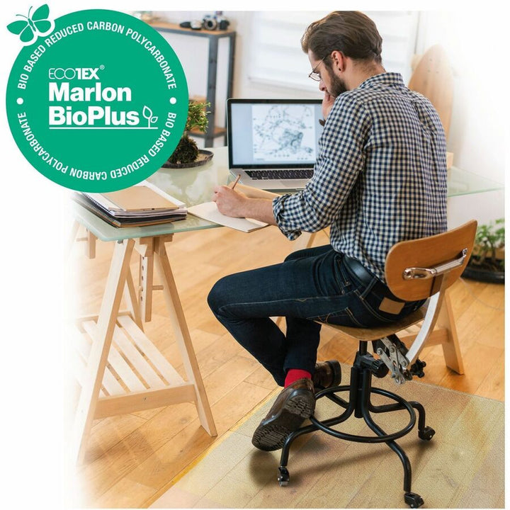 Image of Floortex® Ecotex Marlon BioPlus Rectangular Polycarbonate Chair Mat for Hard Floors, Rectangular, 35" w x 47" l, Clear