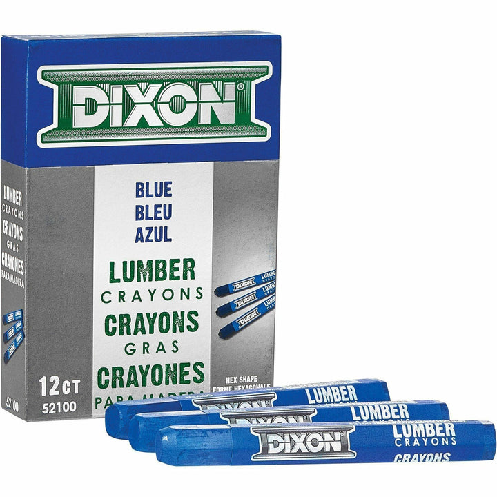 Image of Dixon Industrial X52100 Lumber Crayons, Blue, 12 / Box