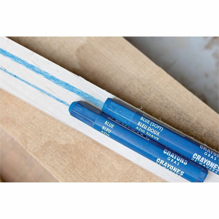 Image of Dixon Industrial X52100 Lumber Crayons, Blue, 12 / Box