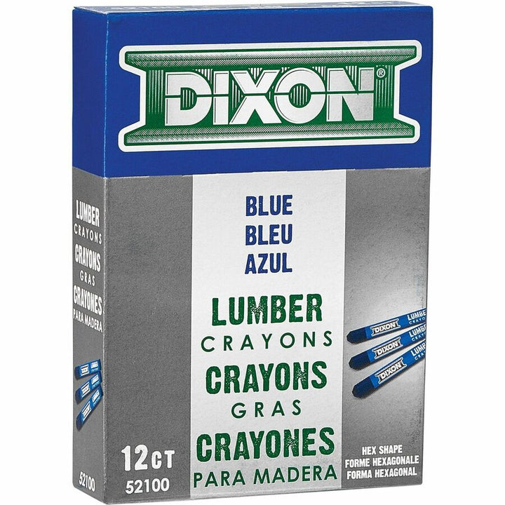 Image of Dixon Industrial X52100 Lumber Crayons, Blue, 12 / Box