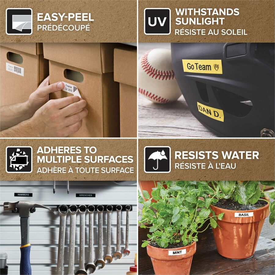 Image of DYMO® Label Tape,f/DYMO Labelmakers,1/4"x23',Black/White