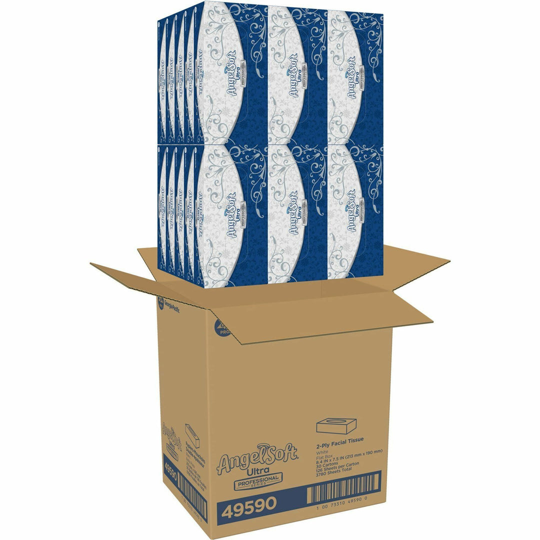 Image of Georgia-Pacific® Facial Tissue,2-Ply,Flat Box,8-2/5"x7-1/2",126/BX,30BX/CT,WE