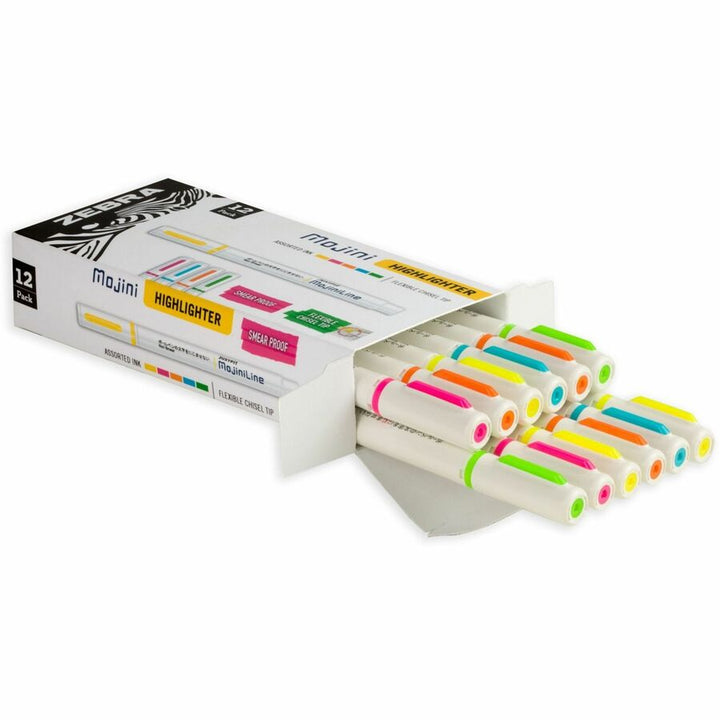 Image of Zebra Pen 70200 Mojini Single Ended Highlighters, Assorted Ink, Water Based, 12 / Dozen
