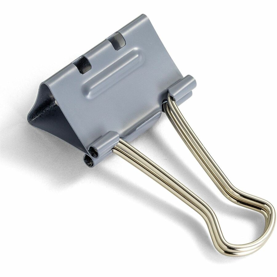 Image of Officemate Binder Clips,Effortless,Med,5/8" Capacity,1-1/4"W,12/BX,GY