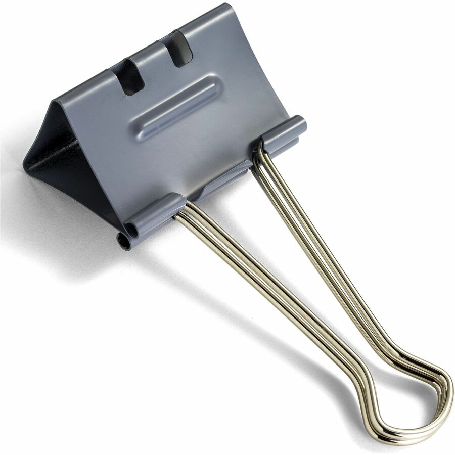 Image of Officemate Binder Clips,Effortless,Large,1" Capacity,2"W,1/BX,12/BX,GY