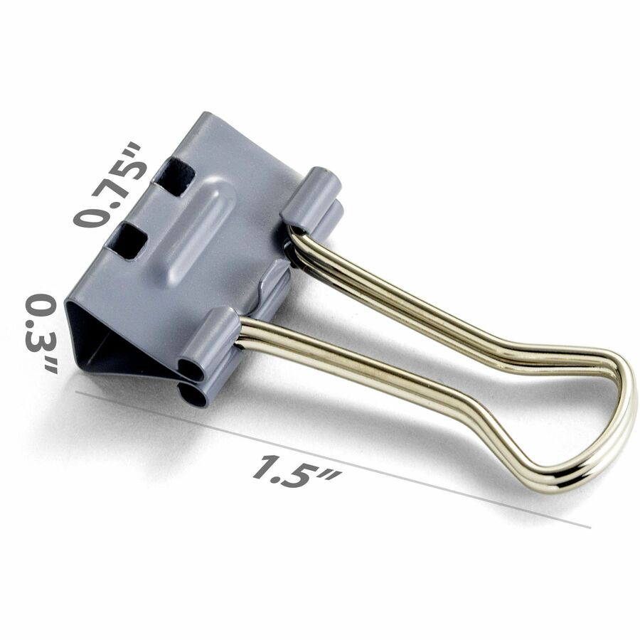 Image of Officemate Binder Clips,Effortless,Small,3/8" Capacity,3/4"W,12/BX,GY