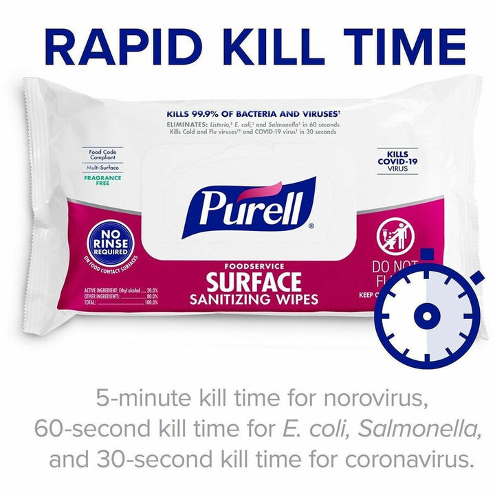 Image of PURELL® 937112 Foodservice Surface Sanitizing Wipes, White, 72 / Pack