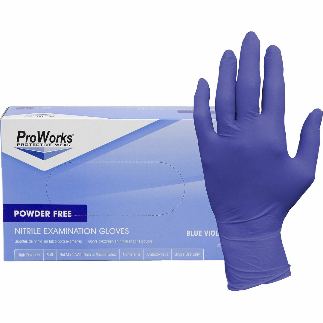 Image of HOSPECO® Gloves,Exam,Nitrile,3 mil,9-1/2"L,Small,200/BX,10BX/CT,BVT