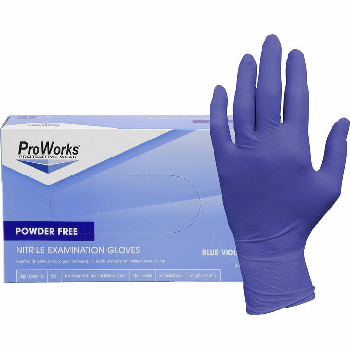 Image of HOSPECO® Gloves,Exam,Nitrile,3 mil,9-1/2"L,XL,200/BX,10BX/CT,BVT
