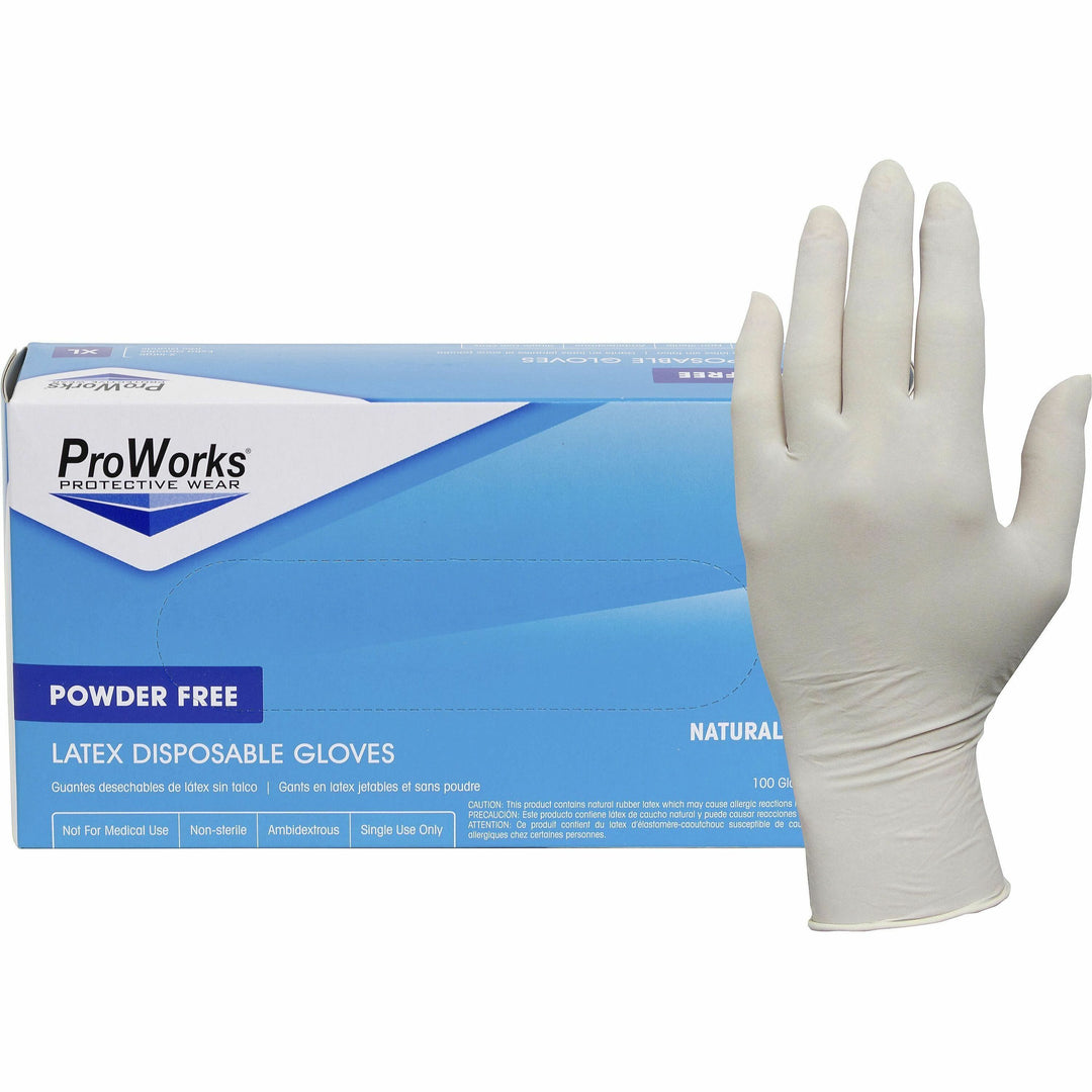 Image of HOSPECO® Gloves,Latex,Disposable,5 mil,9-1/2"L,XL,100/BX,10BX/CT,NL