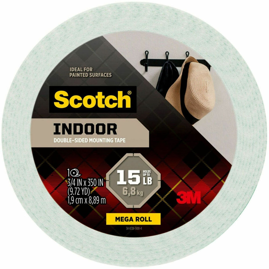 Image of Scotch-Brite 110SLONG Double-sided Permanent Foam Tape, 29.17 ft Length x 0.75" Width, Beige, Foam, 1 Roll