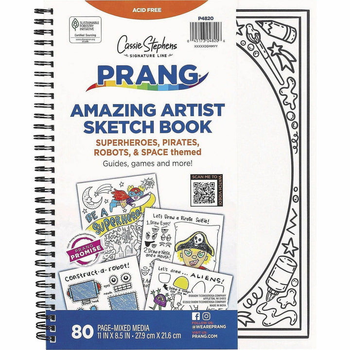 Image of Pacon® Sketchbook,Themes,80 Pages,BK/WE