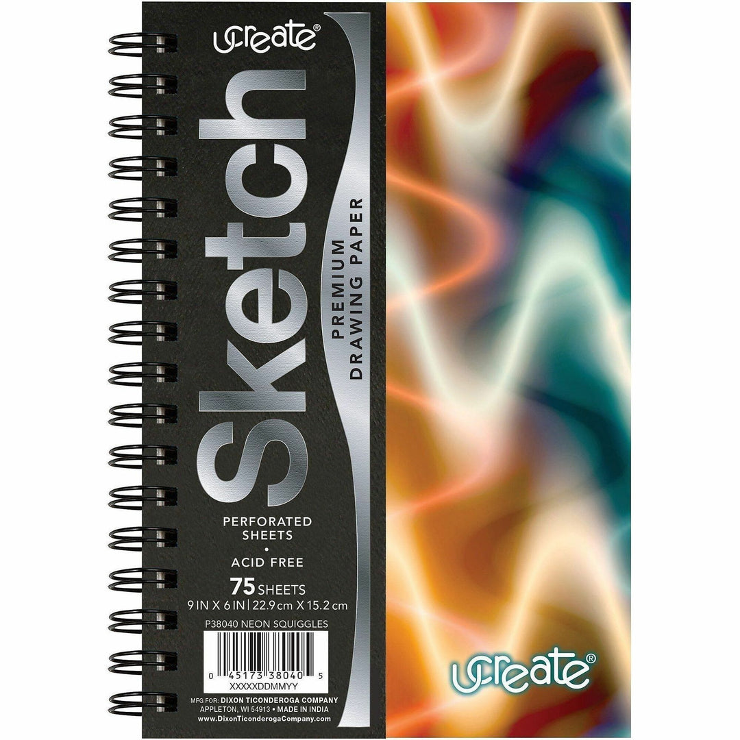 Image of Pacon® Sketchbook,Abstract,75 Pages,120 gsm,12"x9",Neon