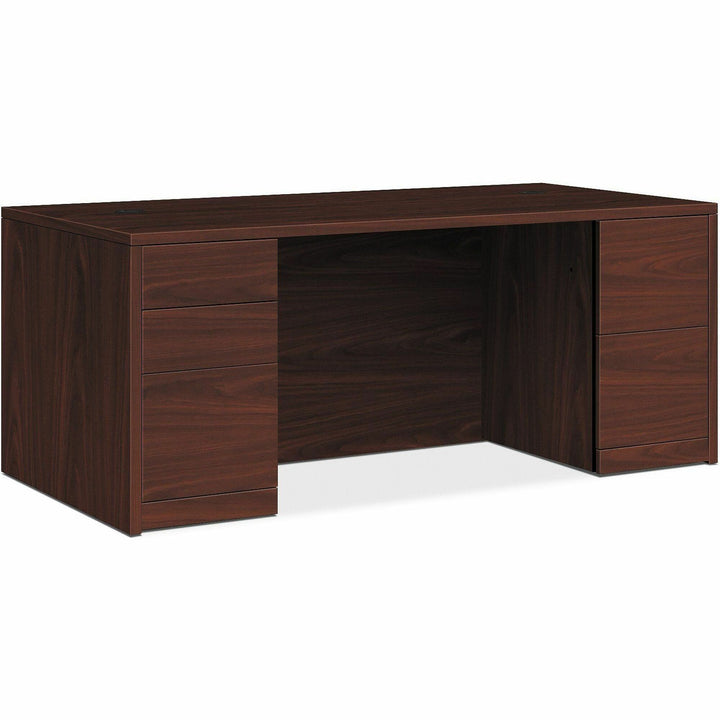 Image of HON® Double Pedestal Desk,Rectangle,66"x30"x29-1/2",Mahogany