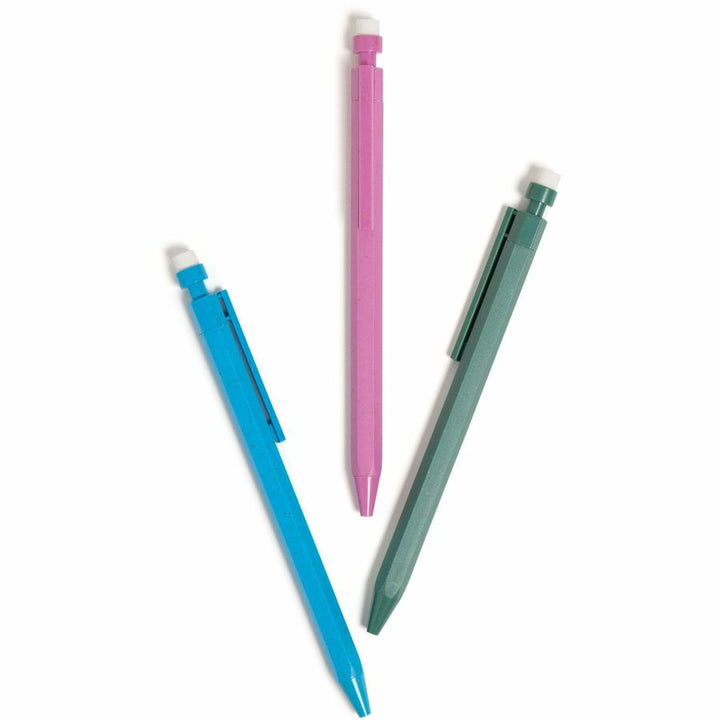 Image of U Brands 6591U01-24 U-Eco Speckled Hex Mechanical Pencils, 0.7 mm Green, Pink, Blue, Gray Lead, HB/#2, Refillable, Green, Pink, Blue Barrel, 1 Each