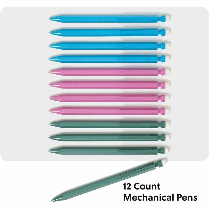 Image of U Brands 6591U01-24 U-Eco Speckled Hex Mechanical Pencils, 0.7 mm Green, Pink, Blue, Gray Lead, HB/#2, Refillable, Green, Pink, Blue Barrel, 1 Each
