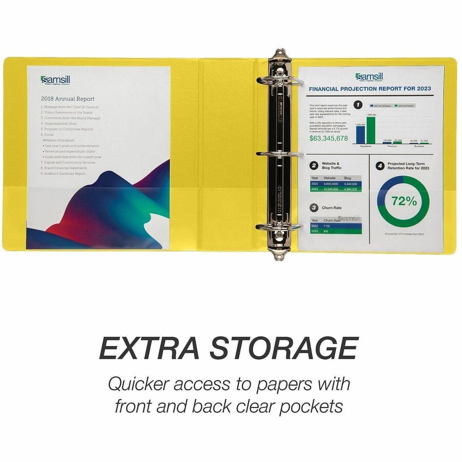 Image of Samsill® Binder,D-Rings,625-Sht Capacity,3"Cap,YW