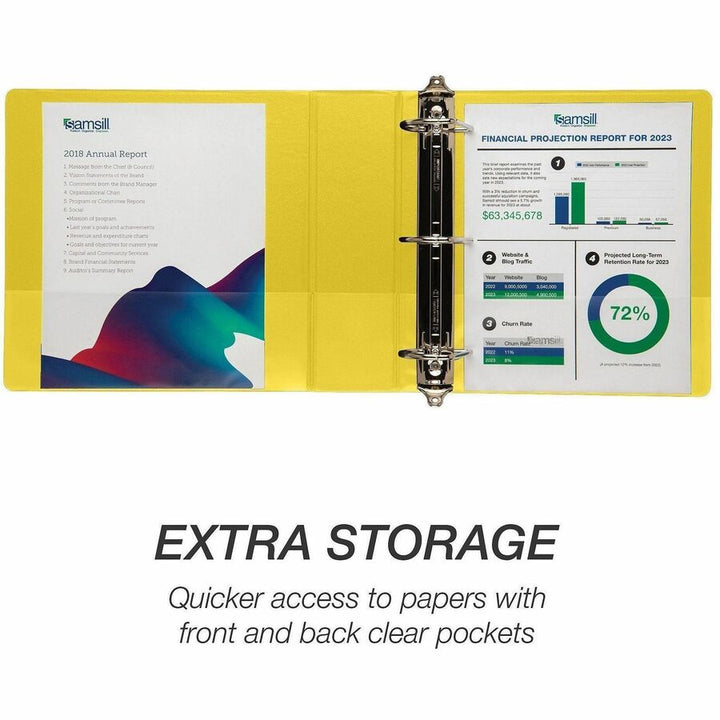 Image of Samsill® Binder,D-Rings,625-Sht Capacity,3"Cap,YW