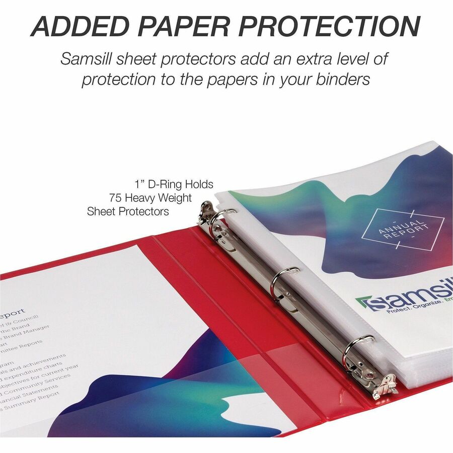 Image of Samsill® Binder,D-Rings,225-Sht Capacity,1"Cap,RD