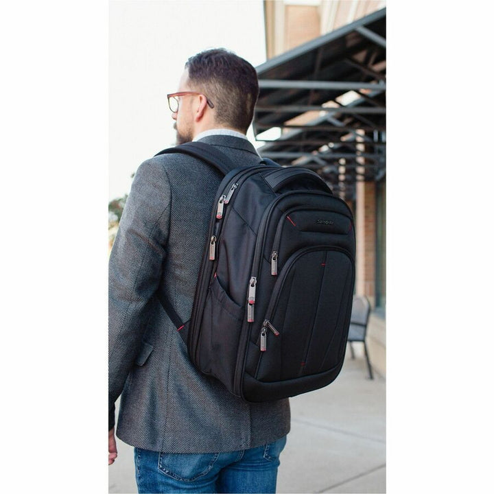 Image of Samsonite® Backpack,Expandable,Ballistic Polyester,Mesh Back,BK