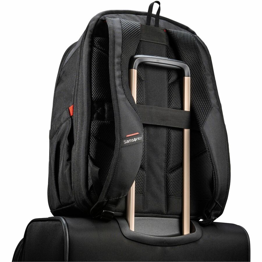 Image of Samsonite® Backpack,Expandable,Ballistic Polyester,Mesh Back,BK
