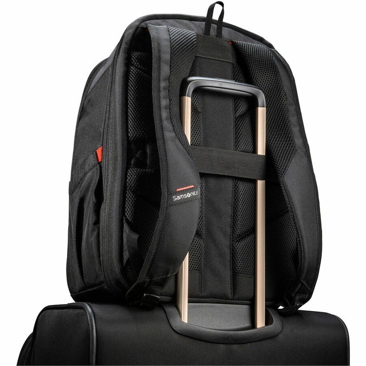 Image of Samsonite® Backpack,Expandable,Ballistic Polyester,Mesh Back,BK