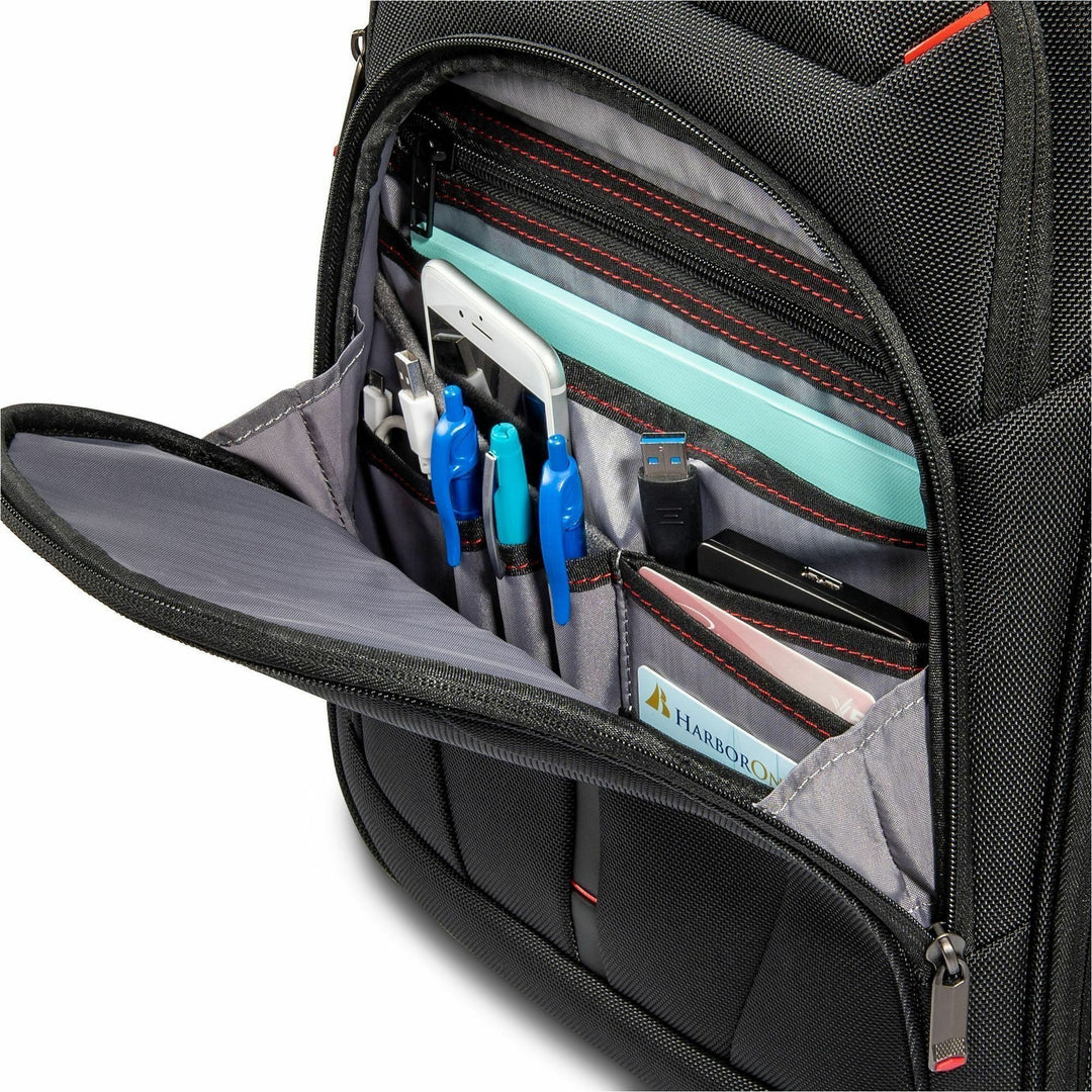 Image of Samsonite® Backpack,Expandable,Ballistic Polyester,Mesh Back,BK