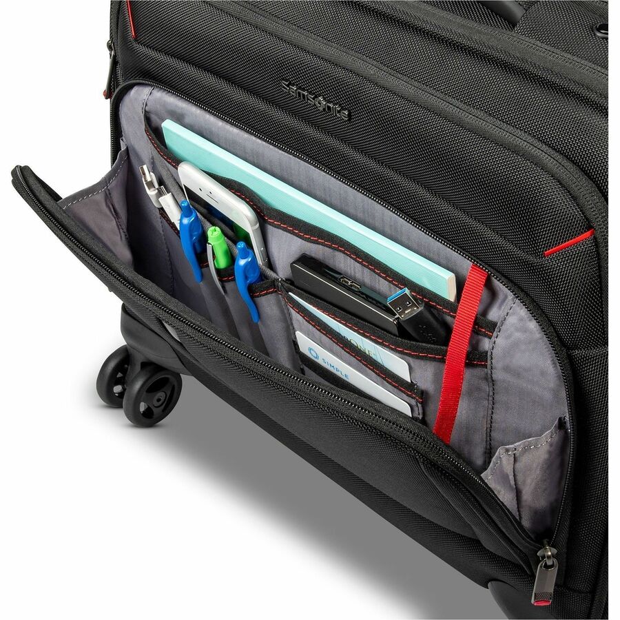 Image of Samsonite® Carry-On Luggage,4 Spinners,Polyester,f/15.6"Laptop,BK