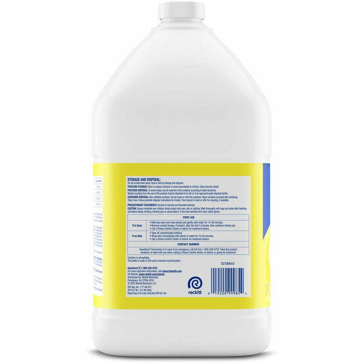 Image of Lysol 99985 Deodorizing Cleaner, Concentrate, 128 oz (8 lb), Lemon Scent, Disinfectant, Deodorize, Versatile, Yellow, 1 Each