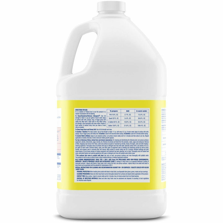 Image of Lysol 99985 Deodorizing Cleaner, Concentrate, 128 oz (8 lb), Lemon Scent, Disinfectant, Deodorize, Versatile, Yellow, 1 Each