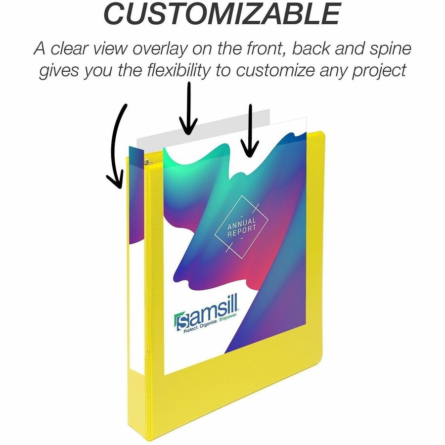 Image of Samsill® Binder,D-Rings,225-Sht Capacity,1"Cap,YW