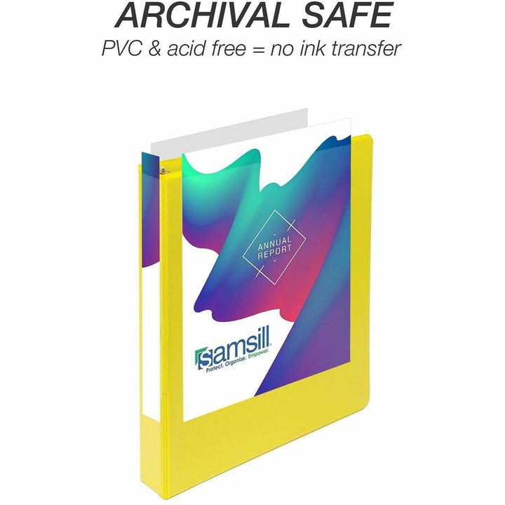 Image of Samsill® Binder,D-Rings,225-Sht Capacity,1"Cap,YW