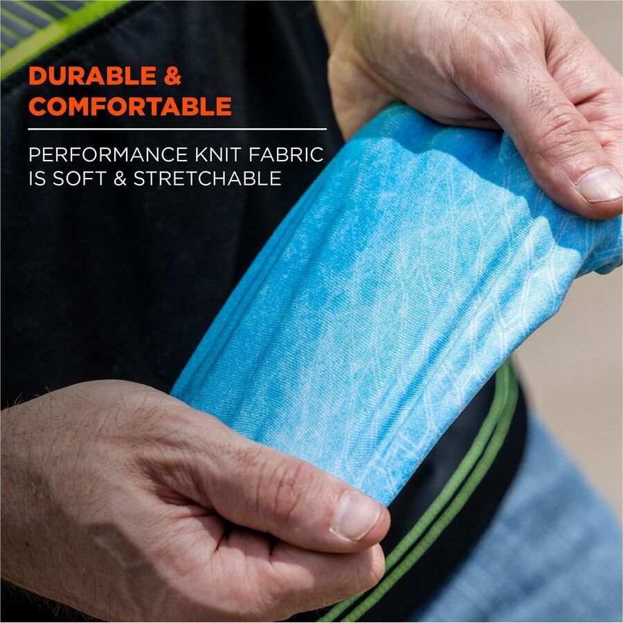 Image of Ergodyne Chill-Its 12195 6695 Sun Protection Arm Sleeves, Blue, UV Protection, Moisture Wicking, Stretchable, Machine Washable, 2 / Pair