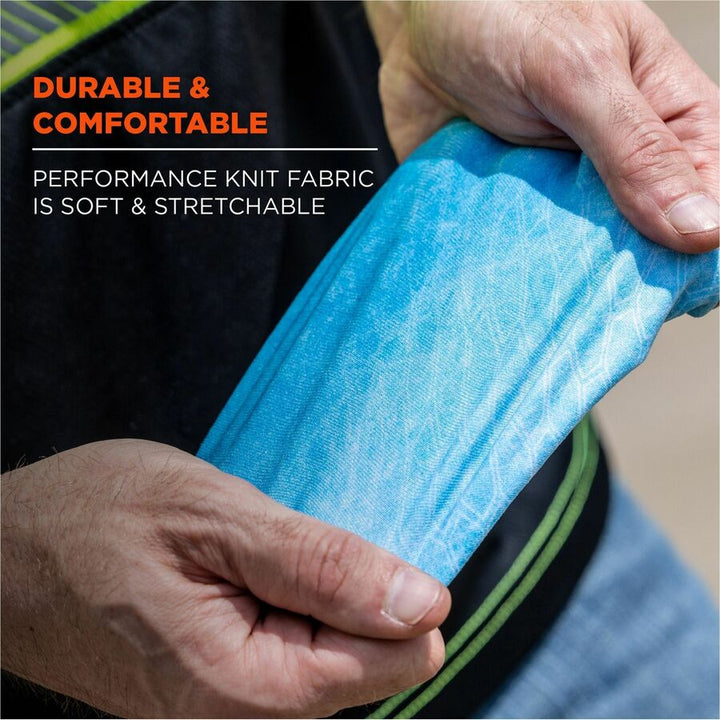 Image of Ergodyne Chill-Its 12195 6695 Sun Protection Arm Sleeves, Blue, UV Protection, Moisture Wicking, Stretchable, Machine Washable, 2 / Pair