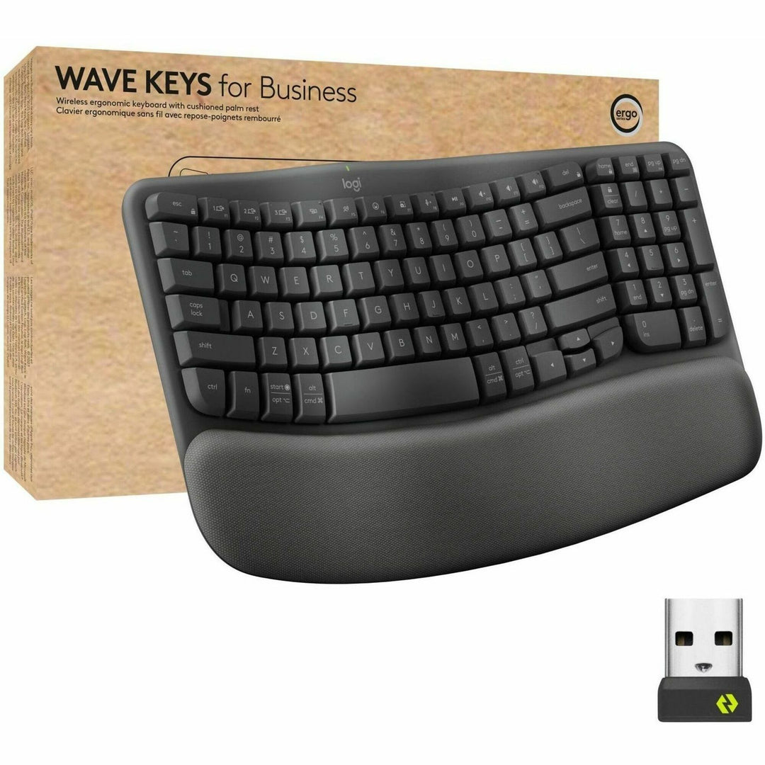 Image of Logitech® Keyboard,Wireless,Ergo Wave,Palm Rest,GPH
