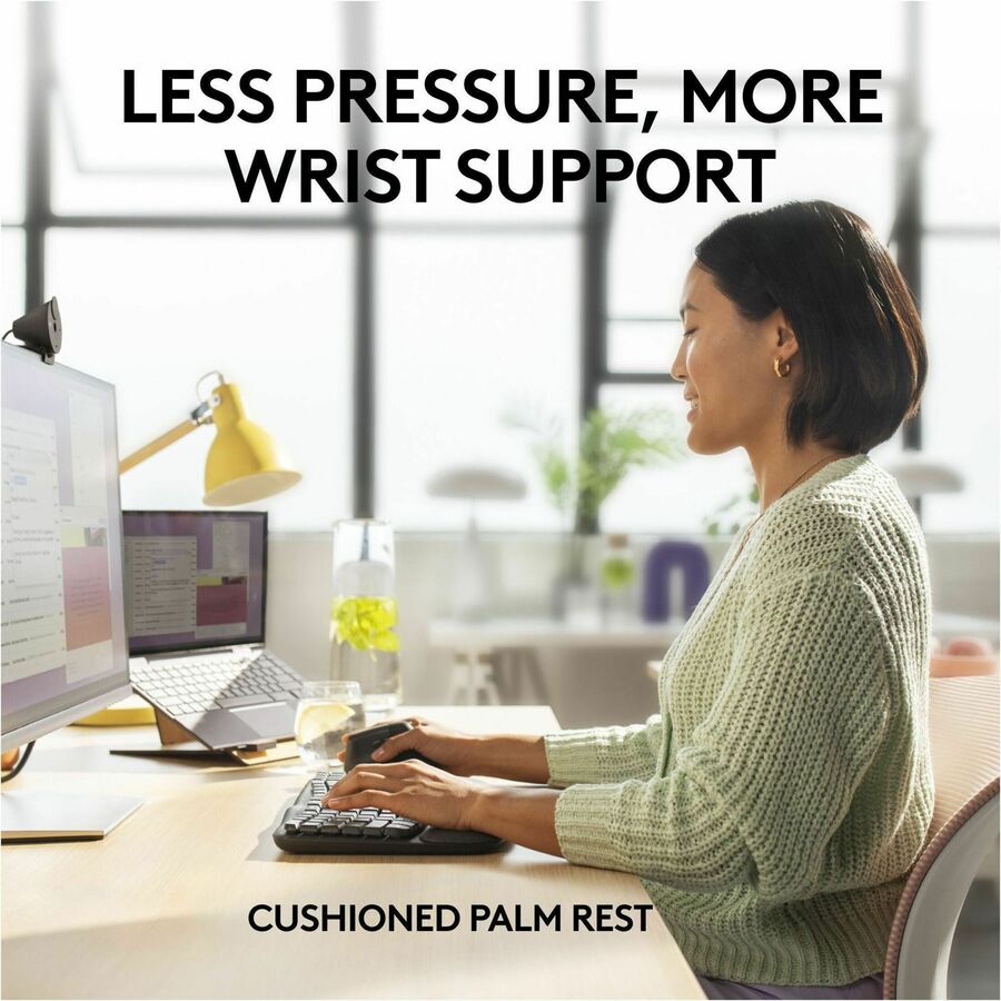 Image of Logitech® Keyboard,Wireless,Ergo Wave,Palm Rest,GPH