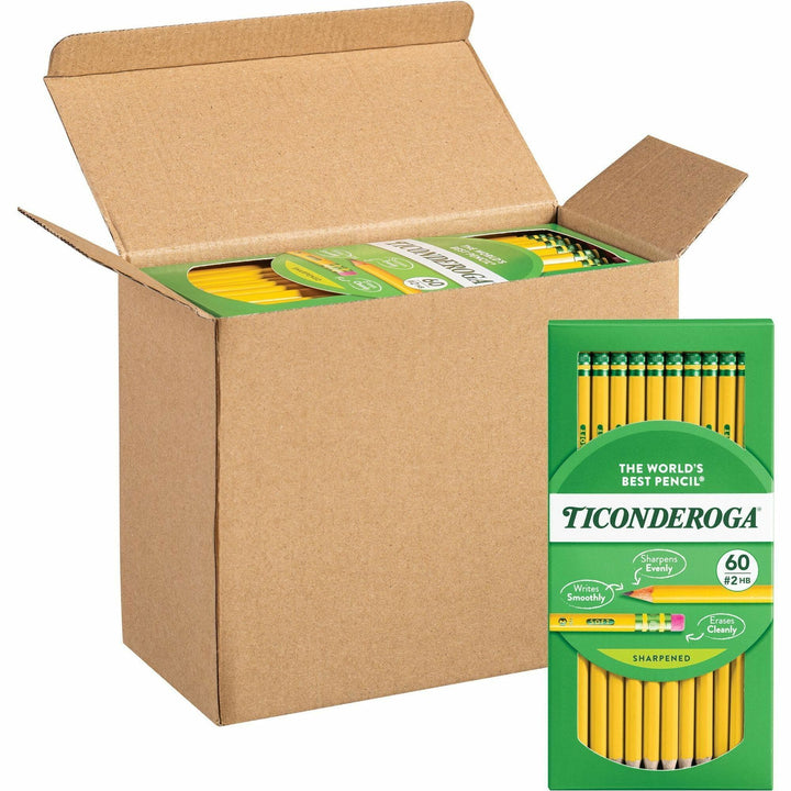Image of Dixon® Pencil, w/ Eraser, No 2 Black Lead, 240/BX, Yellow Barrel