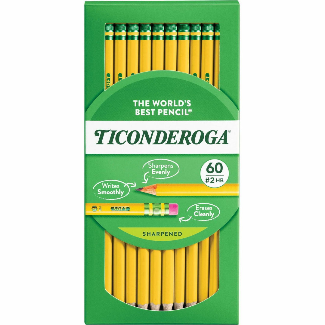 Image of Dixon® Pencil, w/ Eraser, No 2 Black Lead, 240/BX, Yellow Barrel