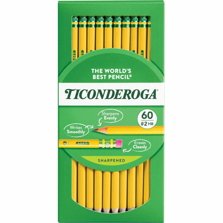 Image of Dixon® Pencil, w/ Eraser, No 2 Black Lead, 240/BX, Yellow Barrel