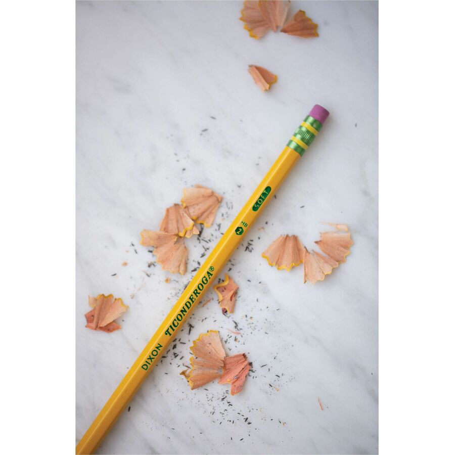 Image of Dixon® Pencil, w/ Eraser, No 2 Black Lead, 240/BX, Yellow Barrel