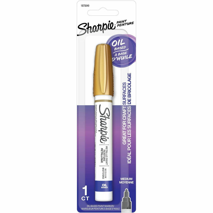 Image of Sharpie 2157683 Oil-Based Paint Markers, Gold Ink, Oil Based, 1 Pack
