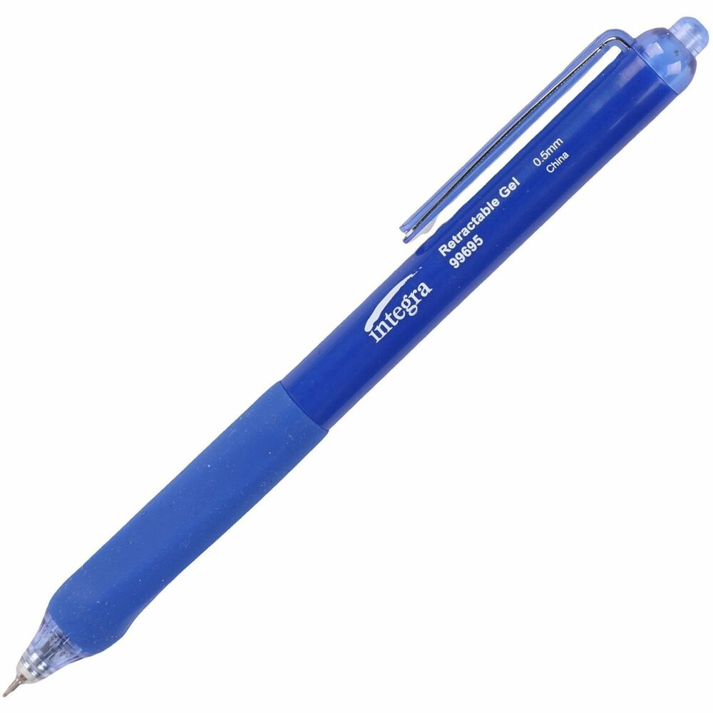 Image of Integra Pens,Gel,Silent Retractable,Quick Dry,0.5mm,12/BX,BE