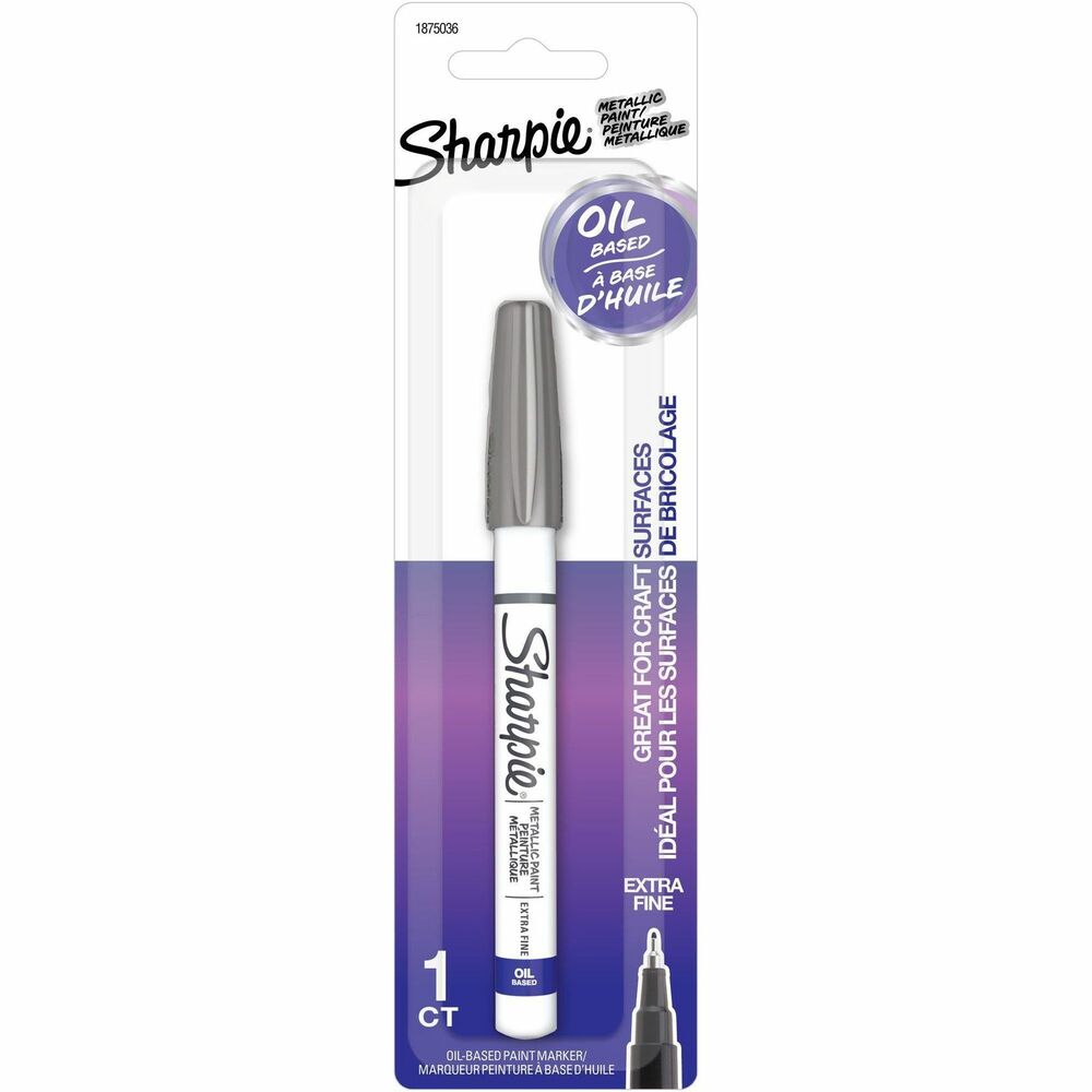 Image of Newell Brands Sharpie Paint Marker, Oil-Based, Extra-Fine Point, Silver