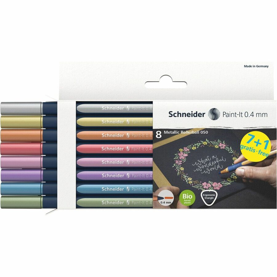 Image of Rediform® Pens,0.4mm,Capped,8/PK,Metallic AST